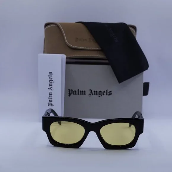 Palm Angels PERI089 BODIE 1018 Sunglasses Black Cat Eye Frame, Yellow Lenses Palm Angels PERI089 BODIE 1018 Sunglasses Black Cat Eye main image 2
